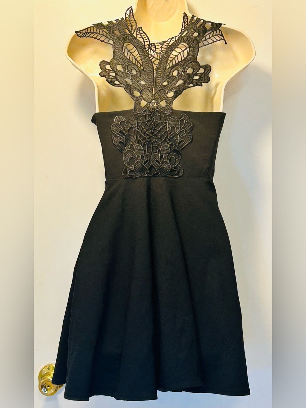 Altar'd State Black butterfly-shaped lace cutout design on the back Dress.